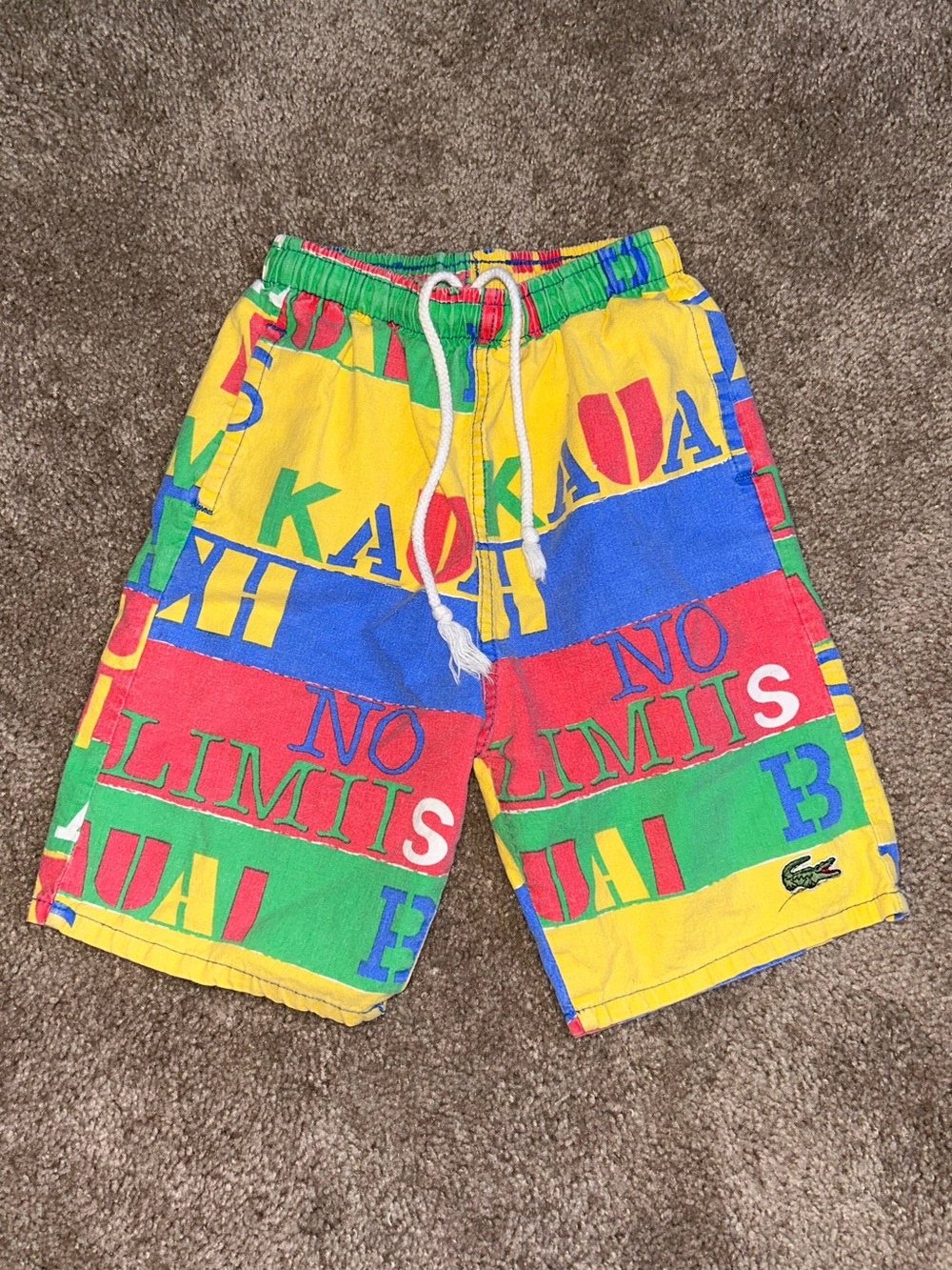 Lacoste Kids 'No Limits' Colorblock Drawstring Shorts - Yellow/Red/Green/Blue